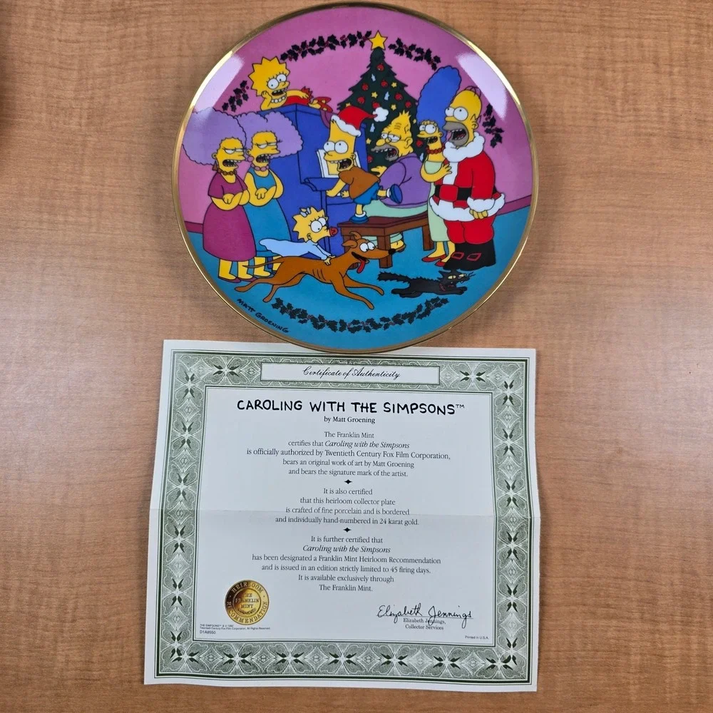 Franklin Mint Caroling with the‎ Simpsons Limited Ed 8